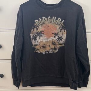 Rip Curl Black Tropical Graphic Crewneck Sweater